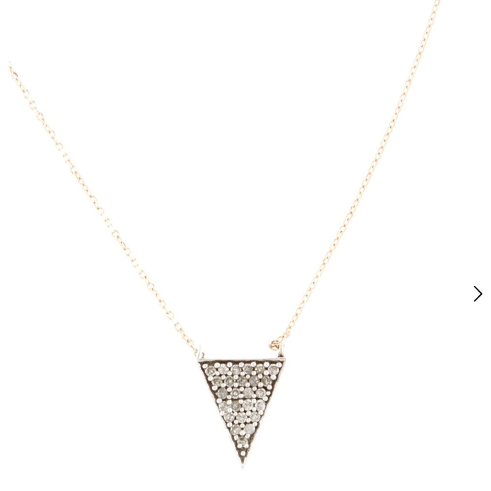 Adina Reyter Diamond Solid Pave Triangle Pendant Necklace
